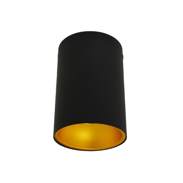 Miidex Lighting - Support de Spot Saillie GU10 (sans ampoule) Cylindre Noir / Doré - Réf : 6811