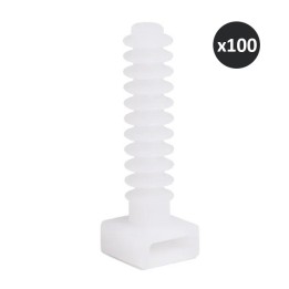 Thorgeon - Lot de 100 supports de câble à vis 8x45 - Blanc - Réf : 15030