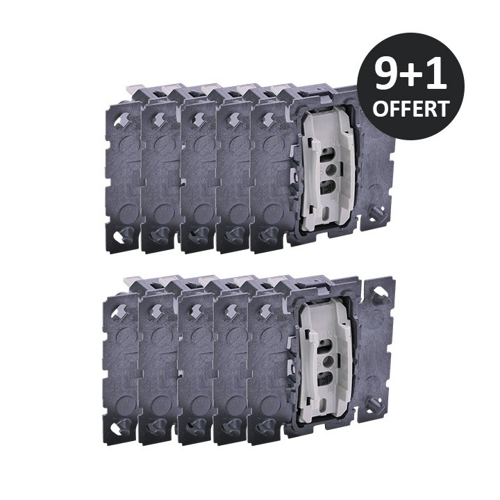 Legrand Céliane - 10 poussoirs inverseurs dont 1 offert - 6 A - Contact NO-NF - Réf : 067031(10)
