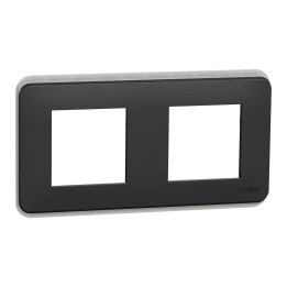 Schneider Unica Pro - plaque de finition - Anthracite - 2 postes - Réf : NU400454