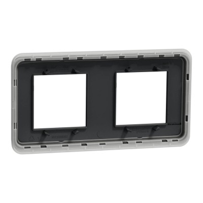 Schneider Unica Pro - plaque de finition - Anthracite - 2 postes - Réf : NU400454