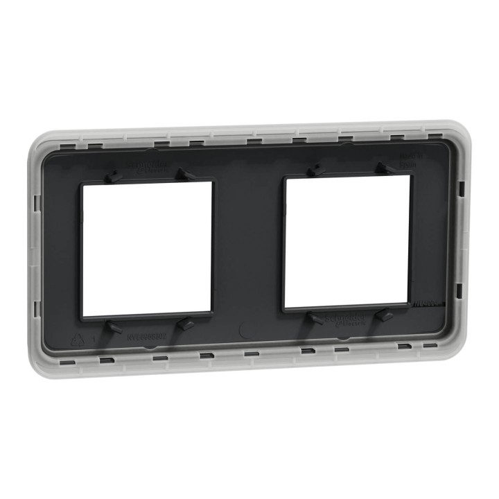 Schneider Unica Pro - plaque de finition - Anthracite - 2 postes - Réf : NU400454