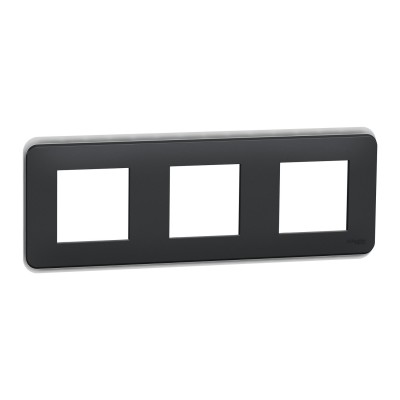 Schneider Unica Pro -Unica Pro - plaque de finition - Anthracite - 3 postes - Réf : NU400654