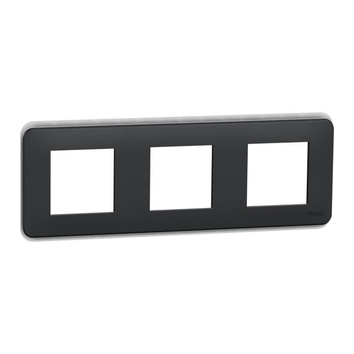 Schneider Unica Pro -Unica Pro - plaque de finition - Anthracite - 3 postes - Réf : NU400654