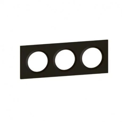 Legrand - Plaque carrée Dooxie - 3 postes - finition noir effet velours - Réf : 600893
