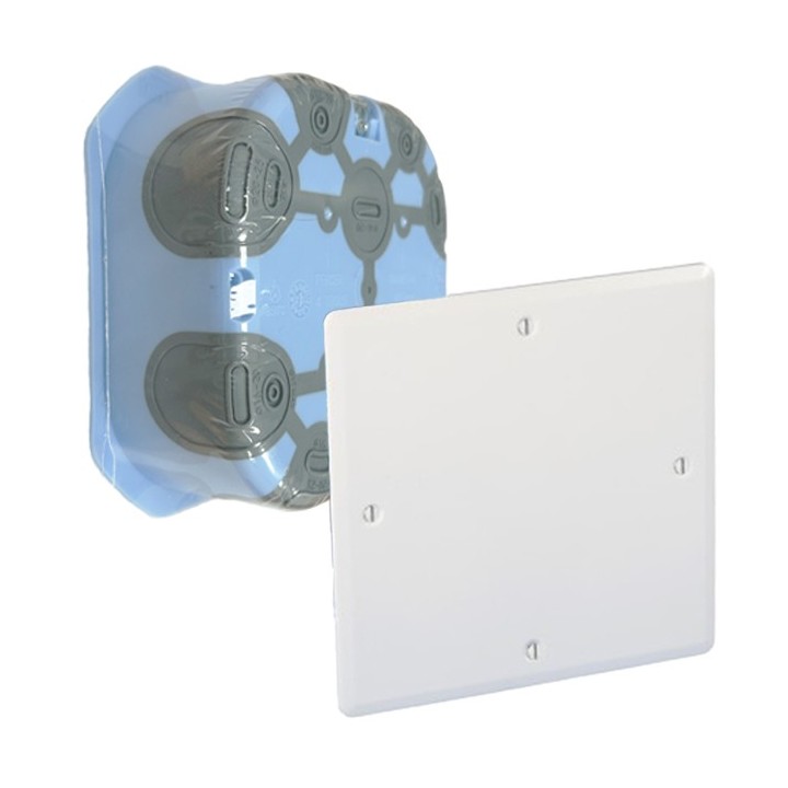 Eur'ohm - Boîte de dérivation encastrée RT20203 pour cloisons sèches - 100x100x40 mm - Réf : 51013