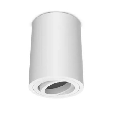 Miidex Lighting - Support de Spot Saillie GU10 (sans ampoule) Cylindre Blanc - Réf : 6800