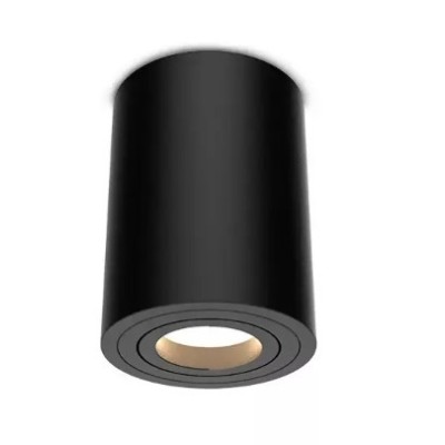 Miidex Lighting - Support de Spot Saillie GU10 (sans ampoule) Cylindre Noir - Réf : 68001