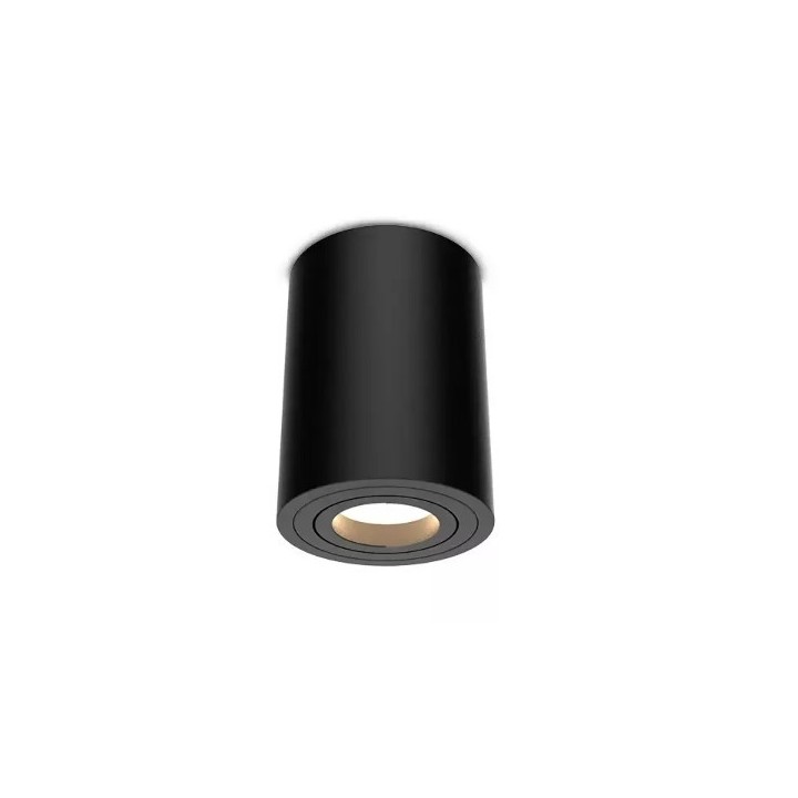Miidex Lighting - Support de Spot Saillie GU10 (sans ampoule) Cylindre Noir - Réf : 68001