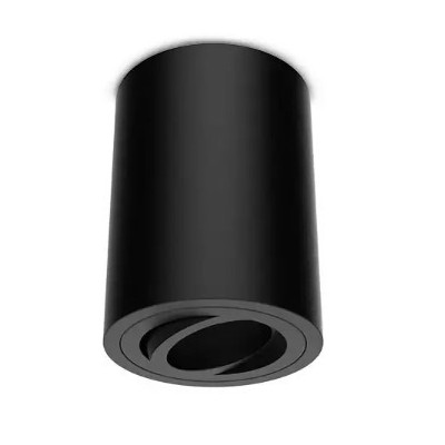 Miidex Lighting - Support de Spot Saillie GU10 (sans ampoule) Cylindre Noir - Réf : 68001