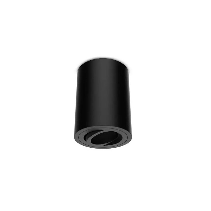 Miidex Lighting - Support de Spot Saillie GU10 (sans ampoule) Cylindre Noir - Réf : 68001