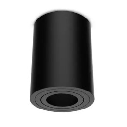 Miidex Lighting - Support de Spot Saillie GU10 (sans ampoule) Cylindre Noir - Réf : 68001