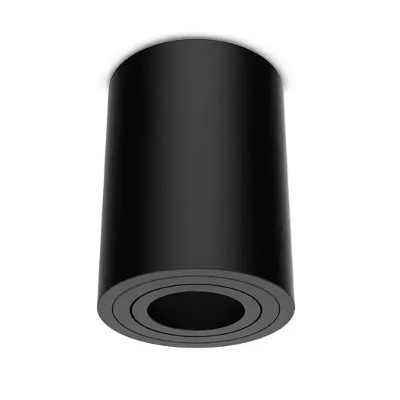 Miidex Lighting - Support de Spot Saillie GU10 (sans ampoule) Cylindre Noir - Réf : 68001