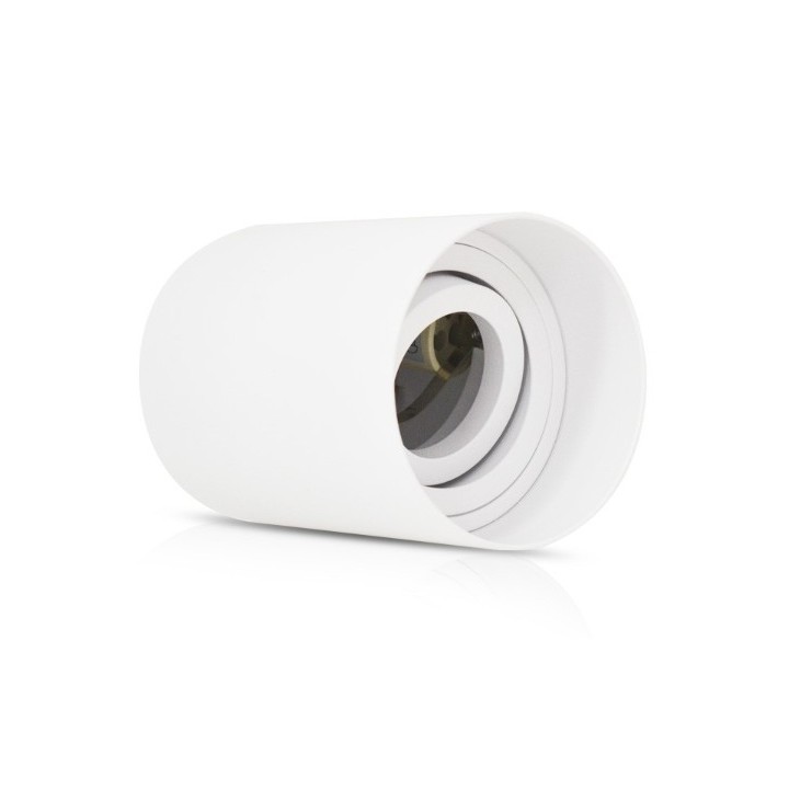 Miidex Lighting - Support de Spot Saillie GU10 (sans ampoule) Cylindre Blanc basse luminance - Réf : 6802