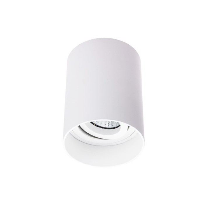 Miidex Lighting - Support de Spot Saillie GU10 (sans ampoule) Cylindre Blanc basse luminance - Réf : 6802