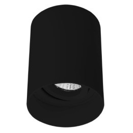 Miidex Lighting - Support de Spot Saillie GU10 (sans ampoule) Cylindre Noir basse luminance - Réf : 68021