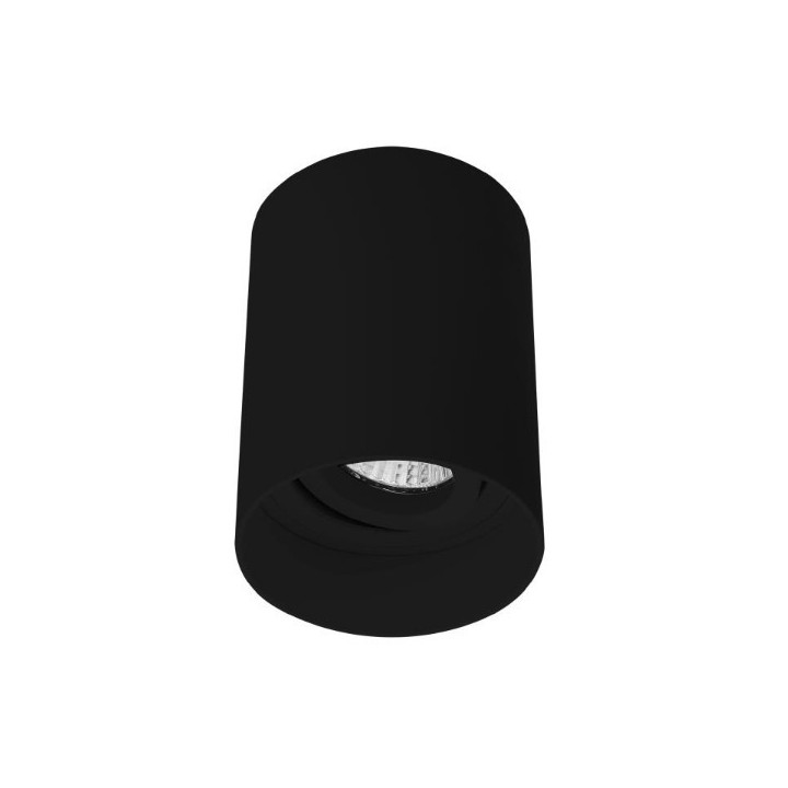 Miidex Lighting - Support de Spot Saillie GU10 (sans ampoule) Cylindre Noir basse luminance - Réf : 68021