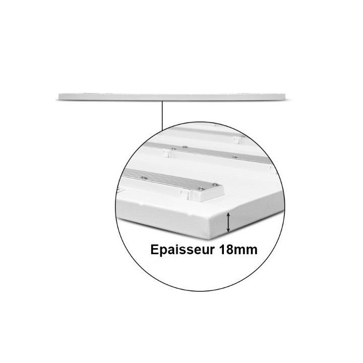 Miidex Lighting - Plafonnier LED Blanc PMMA 595 x 595 30W 4000K Garantie 5 ans  - Réf : 100748