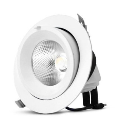 Miidex Lighting - Spot LED Escargot Rond Inclinable et Orientable 30W 3000K IRC90 - Réf : 76740