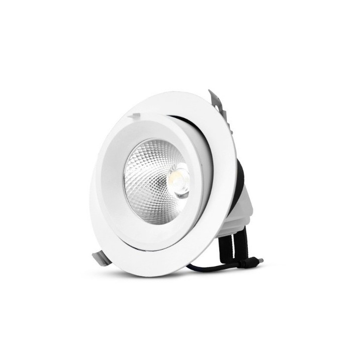Miidex Lighting - Spot LED Escargot Rond Inclinable et Orientable 30W 3000K IRC90 - Réf : 76740