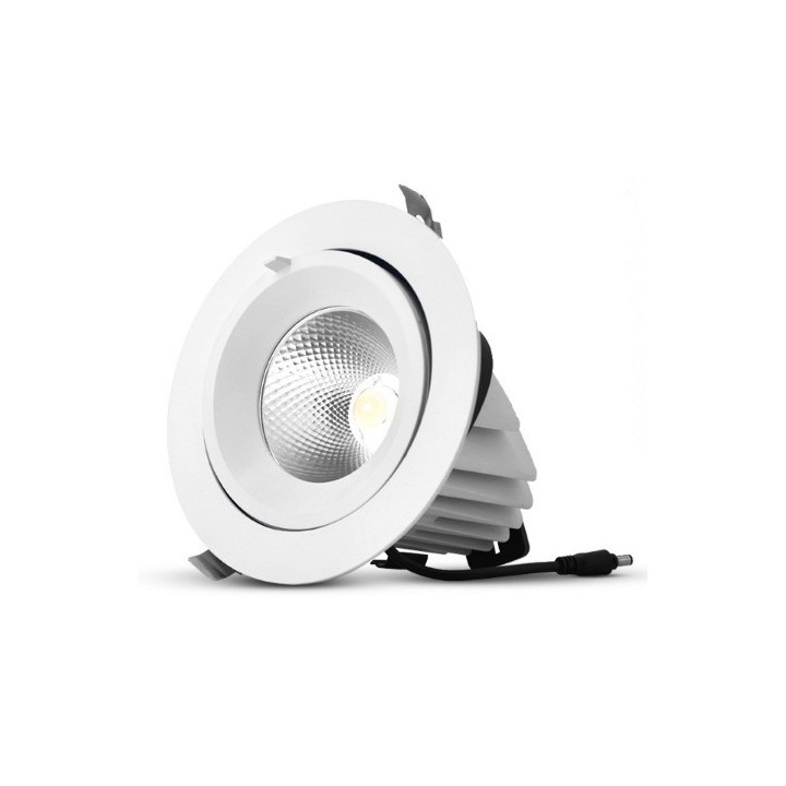 Miidex Lighting - Spot LED Escargot Rond Inclinable et Orientable 10W 4000K IRC90 - Réf : 76751