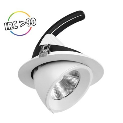 Miidex Lighting - Spot LED Escargot Rond Inclinable et Orientable 30W 3000K IRC90 - Réf : 76740