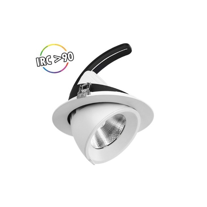 Miidex Lighting - Spot LED Escargot Rond Inclinable et Orientable 30W 3000K IRC90 - Réf : 76740