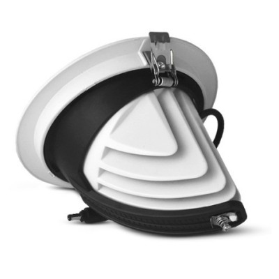 Miidex Lighting - Spot LED Escargot Rond Inclinable et Orientable 30W 3000K IRC90 - Réf : 76740