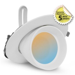 Miidex Lighting - Spot LED Escargot Rond Inclinable et Orientable 38W - CCT - Garantie 5 ans - Réf : 767440