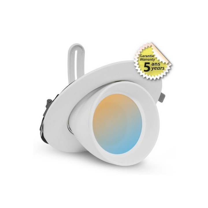 Miidex Lighting - Spot LED Escargot Rond Inclinable et Orientable 38W - CCT - Garantie 5 ans - Réf : 767440