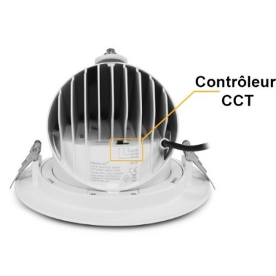 Miidex Lighting - Spot LED Escargot Rond Inclinable et Orientable 38W - CCT - Garantie 5 ans - Réf : 767440