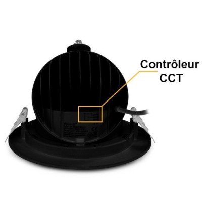 Miidex Lighting - Spot LED Escargot Rond Inclinable et Orientable 38W - CCT - Garantie 5 ans - Réf : 767441