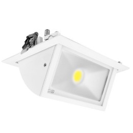 Miidex Lighting - Spot LED Rectangulaire Inclinable avec Alimentation Electronique 30W 4000K - Réf : 7692