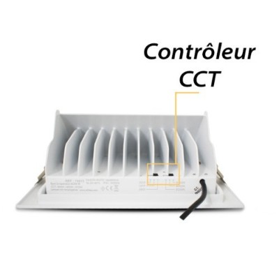 Miidex Lighting - Spot LED Rectangulaire Inclinable avec Alimentation Electronique 32/38W CCT Garantie 5 ans - Réf : 76913