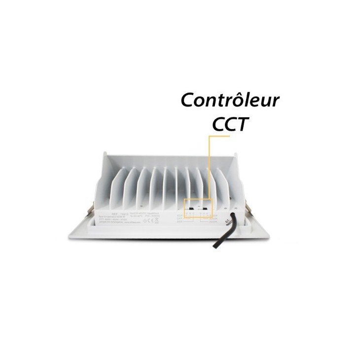 Miidex Lighting - Spot LED Rectangulaire Inclinable avec Alimentation Electronique 32/38W CCT Garantie 5 ans - Réf : 76913