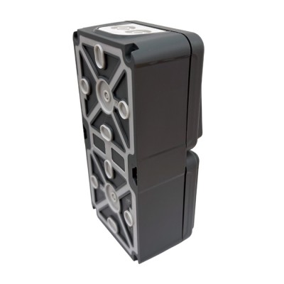 Eur'ohm Oxxo - Va-et-vient + Prise 2P+T anthracite - 16A IP44 - Vertical - Réf : 60837
