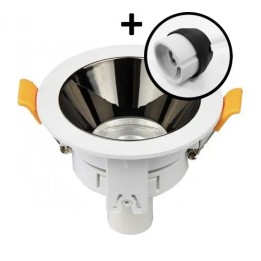 Krisane - Support spot orientable - IP20- noir-blanc - avec douille GU10 - Réf : KRI20001-P