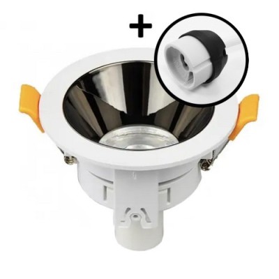 Krisane - Support spot orientable - IP20- noir-blanc - avec douille GU10 - Réf : KRI20001-P