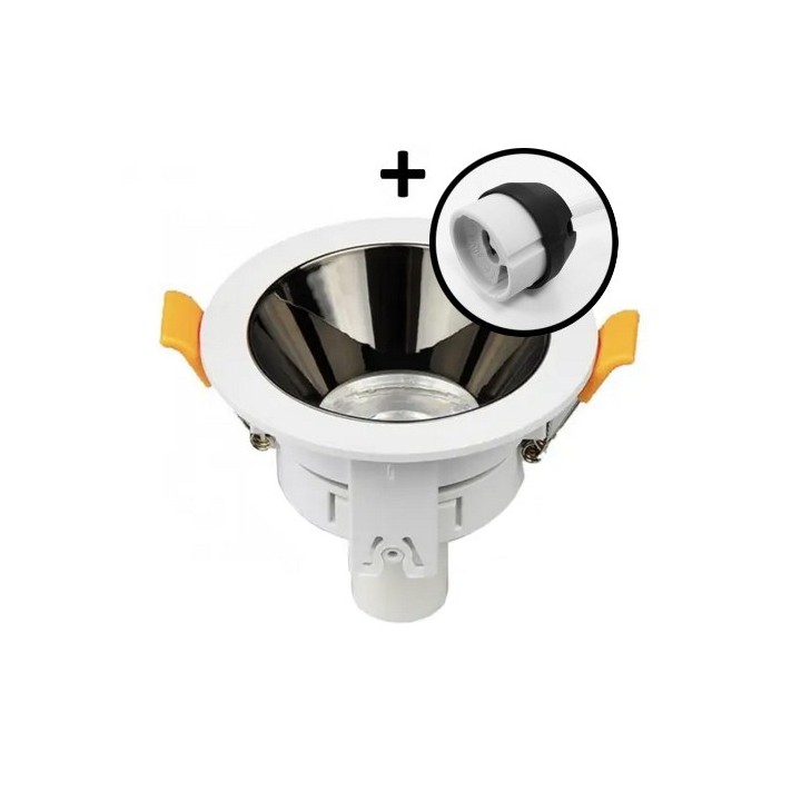 Krisane - Support spot orientable - IP20- noir-blanc - avec douille GU10 - Réf : KRI20001-P
