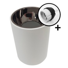 Krisane - Support spot saillie cylindrique avec douille - noir et blaPnc - Réf : KRI20002-P