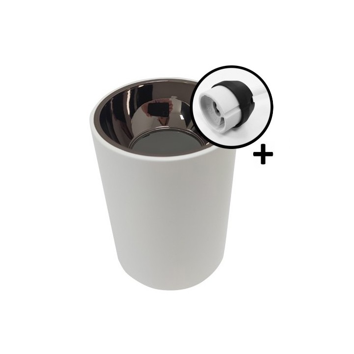 Krisane - Support spot saillie cylindrique avec douille - noir et blaPnc - Réf : KRI20002-P