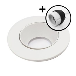 Krisane - Support spot orientable - avec douille GU10 - blanc mat - Réf : KRI20011-P
