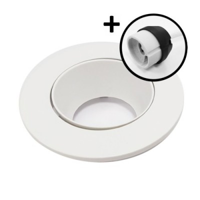 Krisane - Support spot orientable - avec douille GU10 - blanc mat - Réf : KRI20011-P
