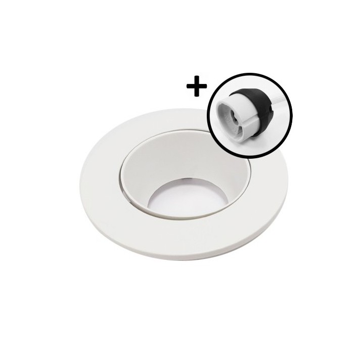 Krisane - Support spot orientable - avec douille GU10 - blanc mat - Réf : KRI20011-P