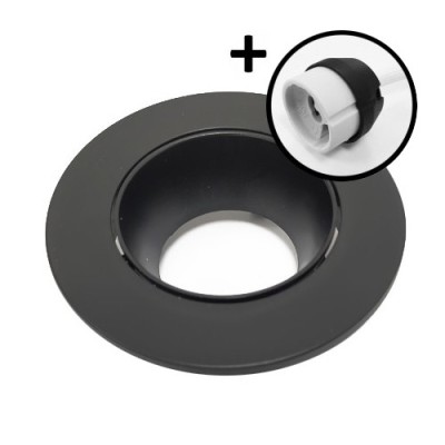 Krisane - Support spot orientable - avec douille GU10 - noir mat - Réf : KRI20013-P