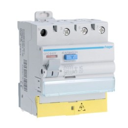 Hager - Interrupteur différentiel 3P+N 40A 300mA type AC à bornes décalées - Réf : CFC840F