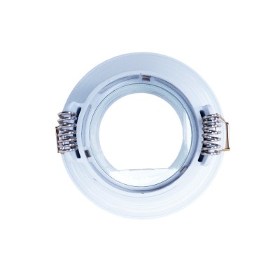 Krisane - Support spot fixe - Ø85 x H40 mm - Blanc - Encastrable - Anti-éblouissement - avec douille GU10 - Réf : KRI20014-P