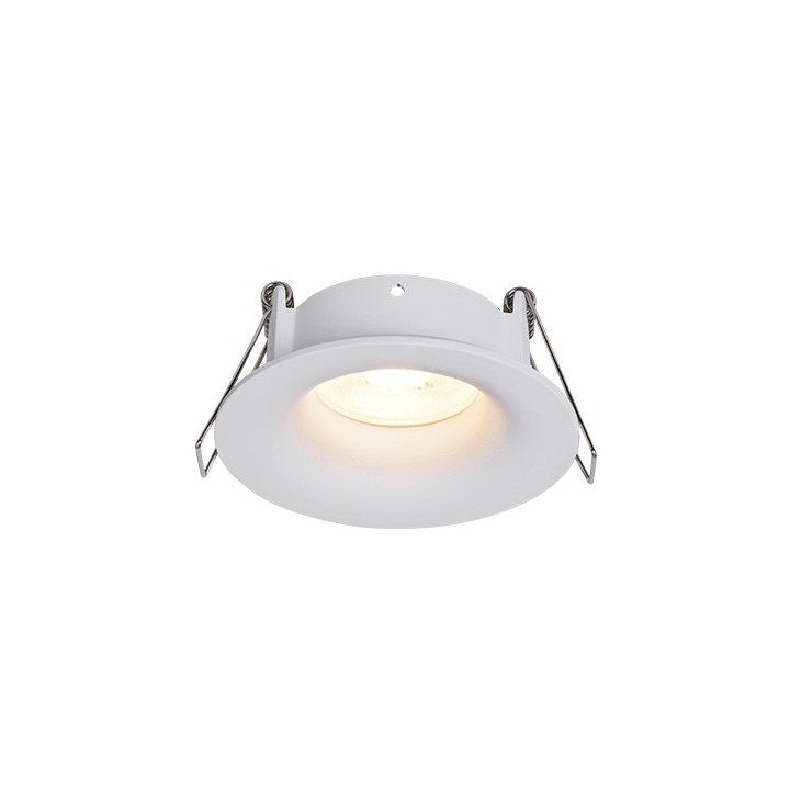 Krisane - Support spot fixe - Ø85 x H40 mm - Blanc - Encastrable - Anti-éblouissement - Réf : KRI20014