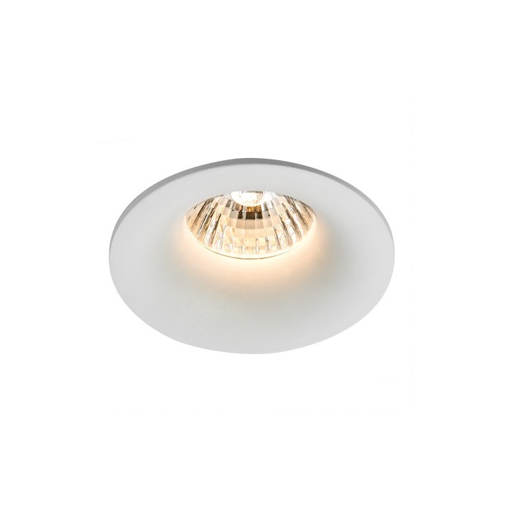 Krisane - Support spot fixe - Ø85 x H40 mm - Blanc - Encastrable - Anti-éblouissement - avec douille GU10 - Réf : KRI20014-P