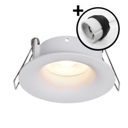 Krisane - Support spot fixe - Ø85 x H40 mm - Blanc - Encastrable - Anti-éblouissement - avec douille GU10Réf : KRI20014-P